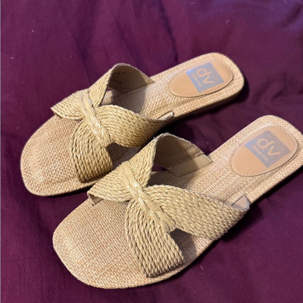 DV by Dolce Vita Braided Tan Slide Sandals